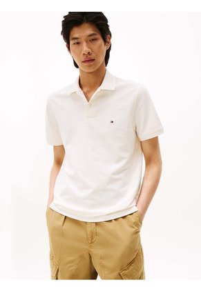 Polo Blanco TH Flex De Corte Regular Tommy Hilfiger