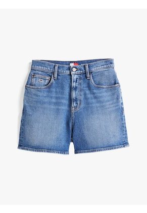 Bermudas Azul Denim Mom De Corte Regular Tommy Jeans