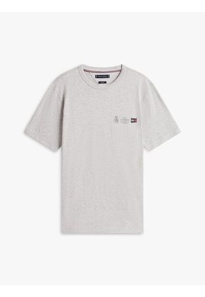 Camiseta Gris Con Logo En Forma De Escudo Tommy Hilfiger