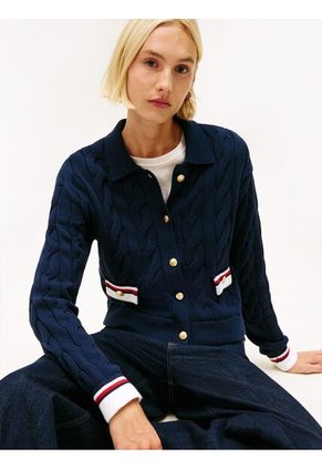 Cárdigan Azul Con Botones Dorados Tommy Hilfiger