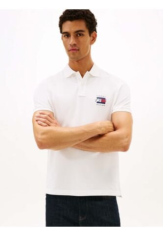 Polo Blanco De Corte Regular Con Logo Gráfico Tommy Hilfiger Tommy Hilfiger