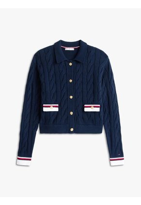 Cárdigan Azul Con Botones Dorados Tommy Hilfiger
