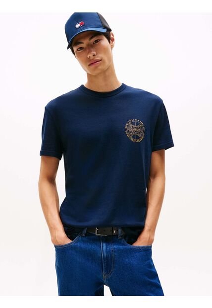 Camiseta Azul Heritage Con Logo De Béisbol Tommy Jeans