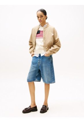 Chaqueta Naranja Bomber Corta Repelente Al Agua Tommy Hilfiger