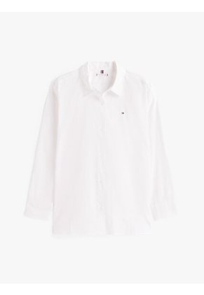 Camisa Blanca De Popelín Con Corte Oversize Tommy Hilfiger