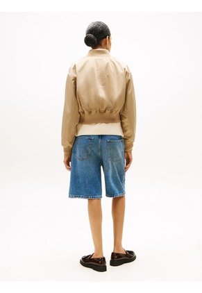 Chaqueta Naranja Bomber Corta Repelente Al Agua Tommy Hilfiger