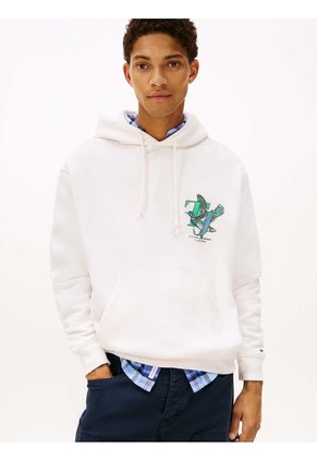 Buzo Blanco Con Capota Y Logo Gráfico Tommy Jeans