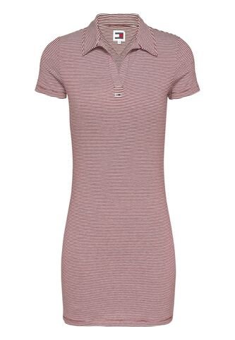 Vestido Vino Tipo Polo De Rayas Tommy Jeans Tommy Hilfiger