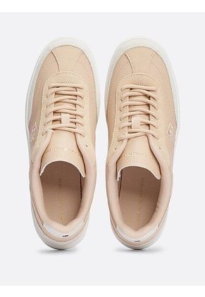 Tenis Beige Deportivas Heritage De Ante Tommy Hilfiger