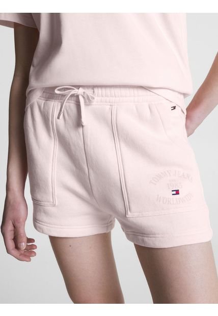 Pantalón Corto Relaxed Con Logo Mujer Rosa Tommy Jeans