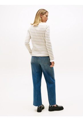 Saco Blanco De Cuello Barco Con Diseño De Rayas Tommy Hilfiger