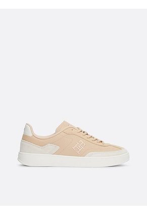 Tenis Beige Deportivas Heritage De Ante Tommy Hilfiger