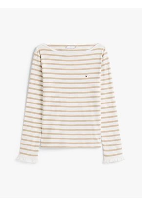 Saco Blanco De Cuello Barco Con Diseño De Rayas Tommy Hilfiger