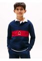 Polo Azul Para Niño De Manga Larga Con Escudo TH Tommy Hilfiger de Tommy Hilfiger