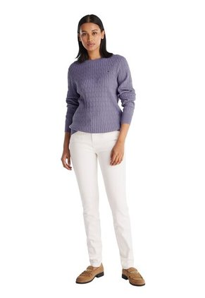 Saco Morado De Cuello Redondo Con Tejido Tipo Cable Tommy Hilfiger