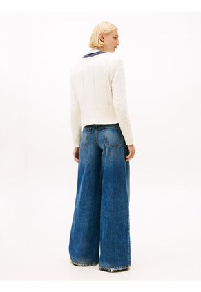 Saco Blanco De Cuello V Con Tejido Cricket Tommy Hilfiger