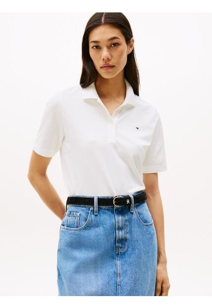 Polo Blanco 1985 De Corte Regular Con Logo Bordado Tommy Hilfiger