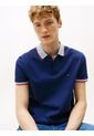 Polo Azul Con Cuello De Punto A Contraste Tommy Hilfiger de Tommy Hilfiger