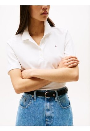 Polo Blanco 1985 De Corte Regular Con Logo Bordado Tommy Hilfiger