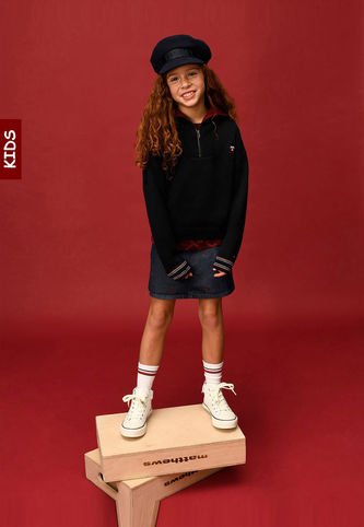 Falda Jeans Con Bordado Del Monograma Th Niña Azul Tommy Hilfiger Tommy Hilfiger