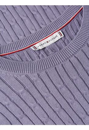 Saco Morado De Cuello Redondo Con Tejido Tipo Cable Tommy Hilfiger