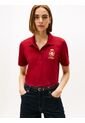Polo Rojo De Corte Regular Con Escudo Bordado Tommy Hilfiger de Tommy Hilfiger