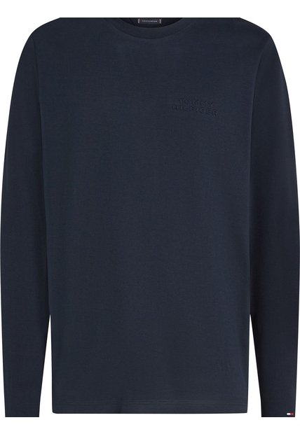 Camiseta Azul Manga Larga Con Logo Gráfico Tommy Hilfiger