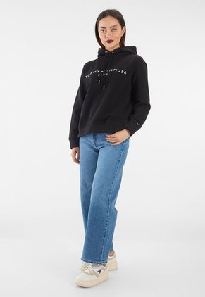 Hoodie Negro-Blanco Tommy Hilfiger