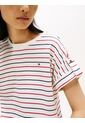 Camiseta Blanca Manga Corta Con Diseño De Rayas Tommy Hilfiger de Tommy Hilfiger
