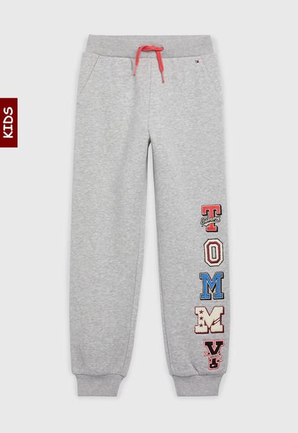 Joggers Con Parches Niña Gris Tommy Hilfiger