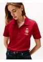 Polo Rojo De Corte Regular Con Escudo Bordado Tommy Hilfiger de Tommy Hilfiger