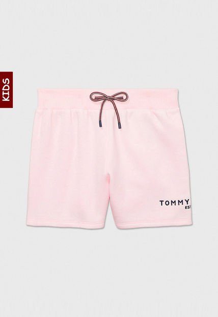 Bermudas Para Niña Adaptive Con Logo Rosa Tommy Hilfiger