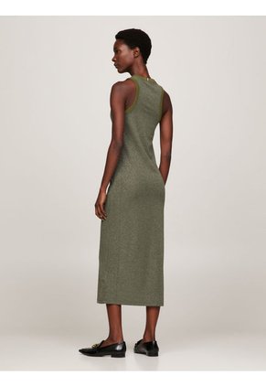 Vestido Midi Sin Mangas De Corte Slim Mujer Verde Tommy Hilfiger