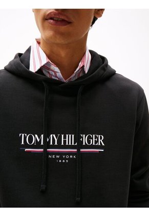 Buzo Negro Brand Love Con Capota Tommy Hilfiger