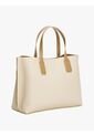 Bolso Beige Tote Con Placa Del Monograma TH Tommy Hilfiger de Tommy Hilfiger