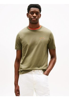 Camiseta Verde Con Motivo De Palmera En La Espalda Tommy Hilfiger