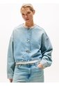 Chaqueta Celeste Denim Corta Oversize Tommy Hilfiger de Tommy Hilfiger