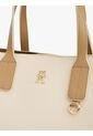Bolso Beige Tote Con Placa Del Monograma TH Tommy Hilfiger de Tommy Hilfiger