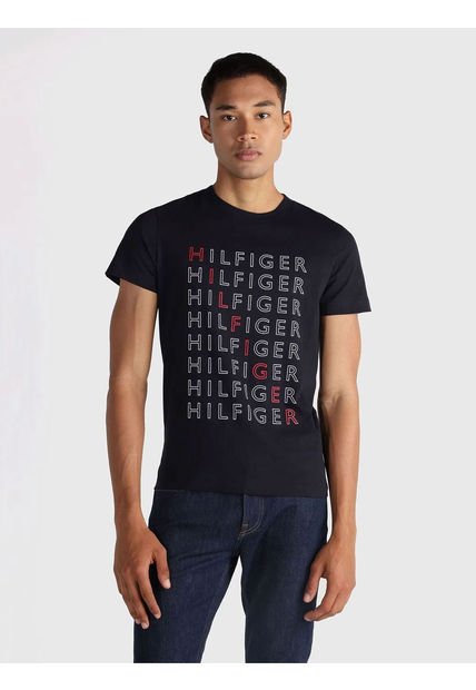Camiseta Con Estampado Hombre Azul Tommy Hilfiger Hombre Azul Tommy Hilfiger