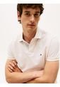 Polo Blanco De Corte Regular Con Tapeta Y Cuello A Contraste Tommy Hilfiger de Tommy Hilfiger