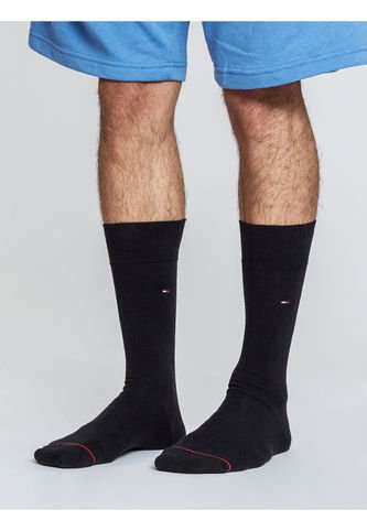 Pack Negro De 3 Calcetines Con Logo Bordado Tommy Hilfiger Tommy Hilfiger