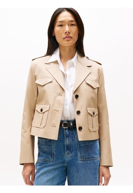 Chaqueta Beige De Estilo Militar Tommy Hilfiger