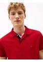 Polo Rojo De Corte Regular Con Tapeta Y Cuello A Contraste Tommy Hilfiger de Tommy Hilfiger