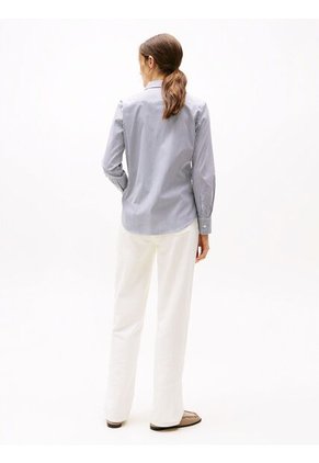 Camisa Azul De Popelín De Corte Regular Tommy Hilfiger