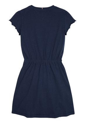 Vestido Azul De Punto Liso Con Manga Corta Japonesa Tommy Hilfiger