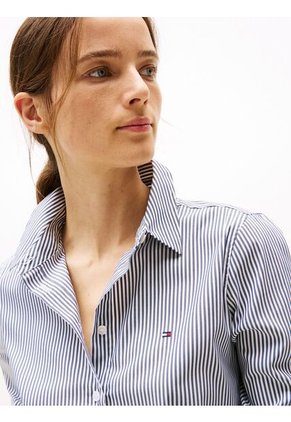 Camisa Azul De Popelín De Corte Regular Tommy Hilfiger