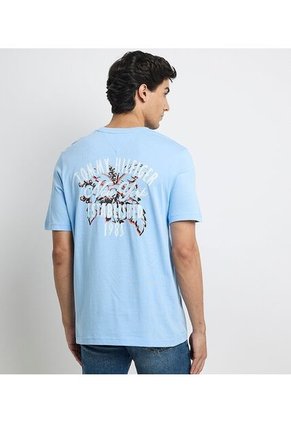 Camiseta Celeste Con Logo Gráfico Tommy Hilfiger