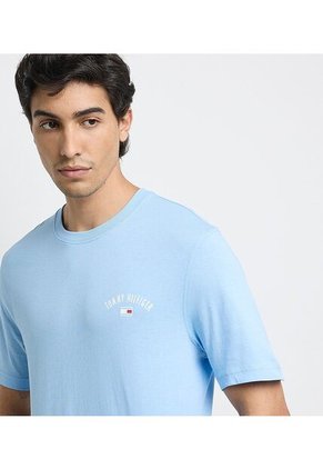 Camiseta Celeste Con Logo Gráfico Tommy Hilfiger