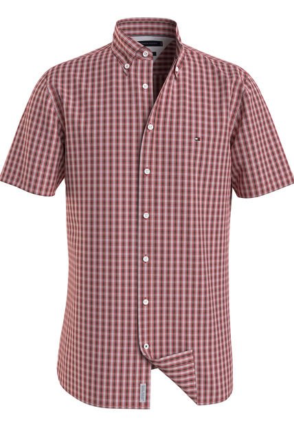 Camisa De Cuadros Con Logo Hombre Rojo Tommy Hilfiger