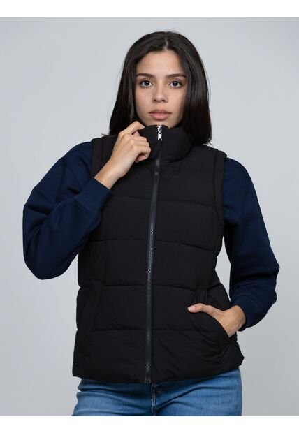 Chaleco Negro De Cuello Alto Con Cierre De Cremallera  Tommy Hilfiger